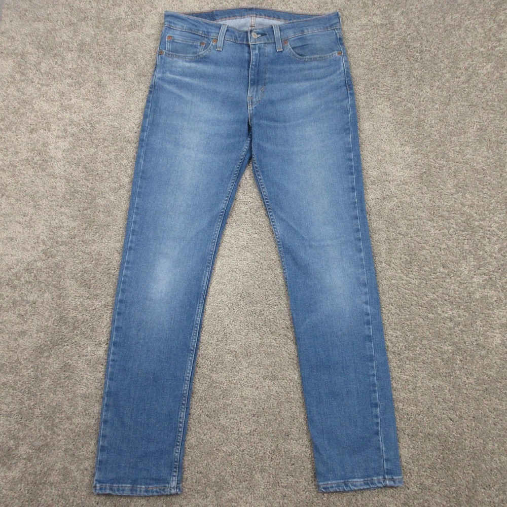 Levis Jeans Mens 32x32 Blue 511 Slim Straight Faded Whisker Stretch Denim Pants